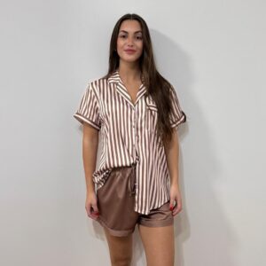סט מכופתרת פסים